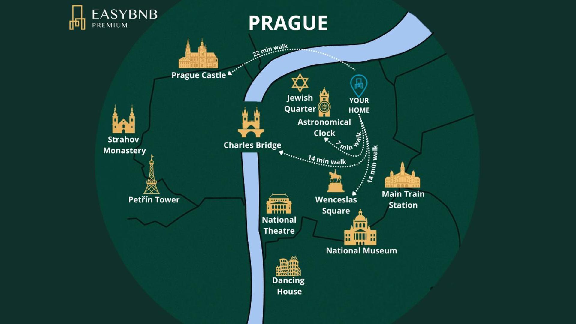 Roy 2 Bdr Apartment With Prague Castle View, Parking & Ac Экстерьер фото